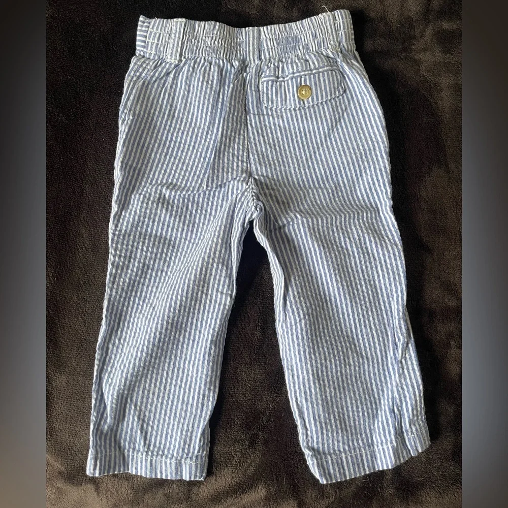 Blue Seersucker Ralph Lauren 12 Month Boy